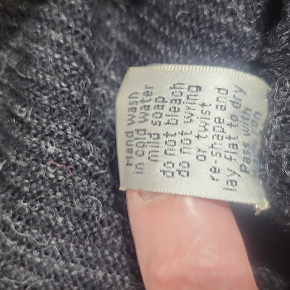 BEYOND THREADS Black Alpaca Wool Blend Wrap Lagonlook Cardigan Sweater - Picture 11 of 11